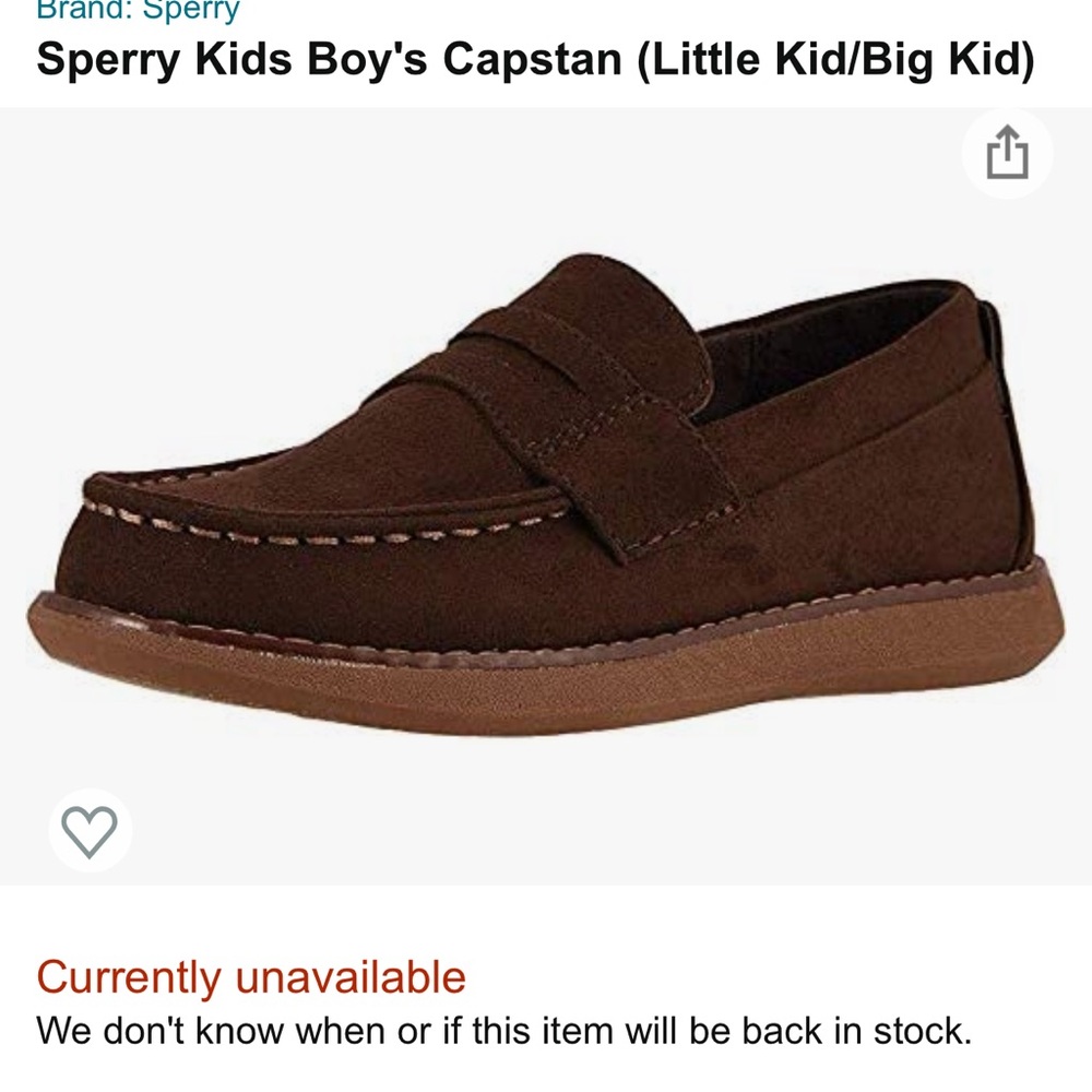 Sperry Top Slider Boys Shoe Sz 4